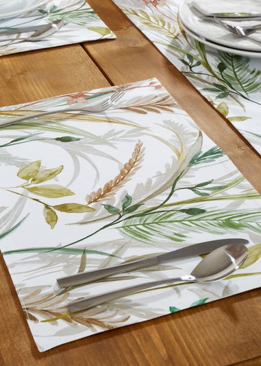 RHS Natural Ornamental Grasses Shower Proof Dining Placemat Pair (34x46cm)