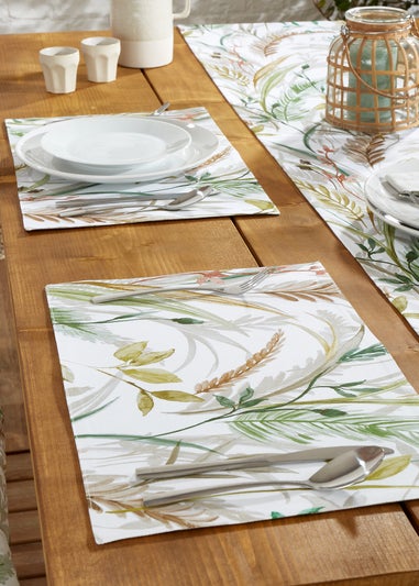 RHS Natural Ornamental Grasses Shower Proof Dining Placemat Pair (34x46cm)