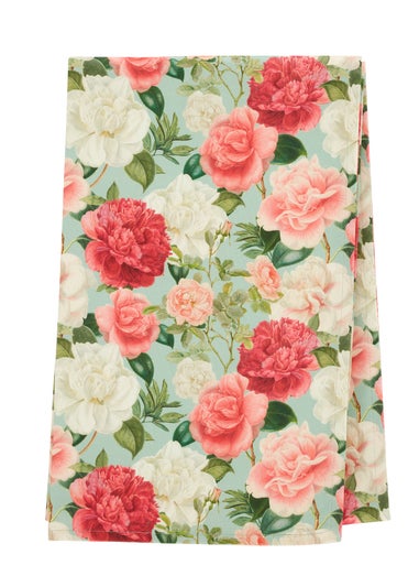 RHS Green Rose Garden Shower Proof Dining Table Cloth (137x229cm)