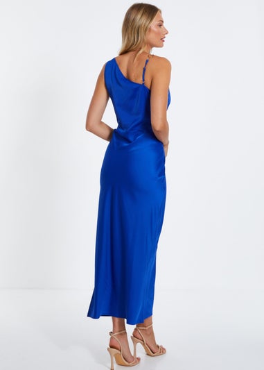 Quiz Blue Satin Cowl Neck Midaxi Dress