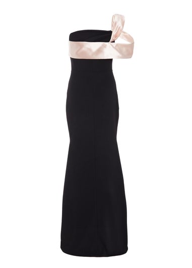 Quiz Black Satin Off the Shoulder Maxi Dress