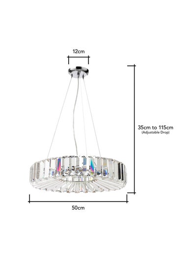 BHS Chrome Renee Crystal Pendant (35-115cm x 50cm)