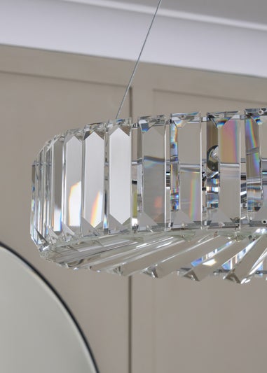 BHS Chrome Renee Crystal Pendant (35-115cm x 50cm)