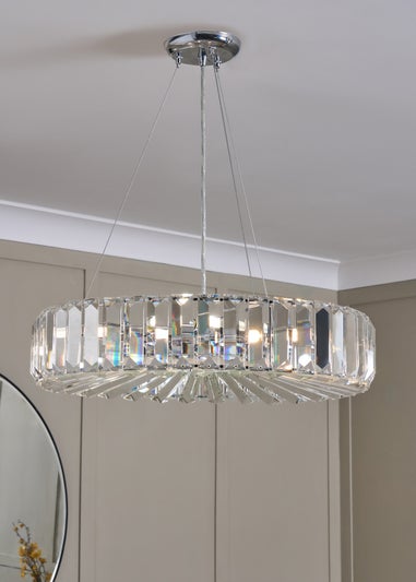 BHS Chrome Renee Crystal Pendant (35-115cm x 50cm)