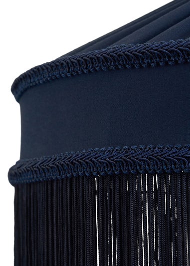 BHS Navy Darcy Dark Fringed Easyfit Shade (35cm x 46cm)