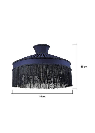 BHS Navy Darcy Dark Fringed Easyfit Shade (35cm x 46cm)