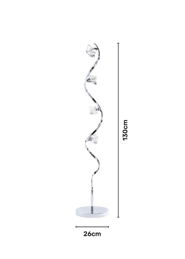 BHS Chrome Bella Twisted 4 Light Floor Lamp (130cm x 26cm)