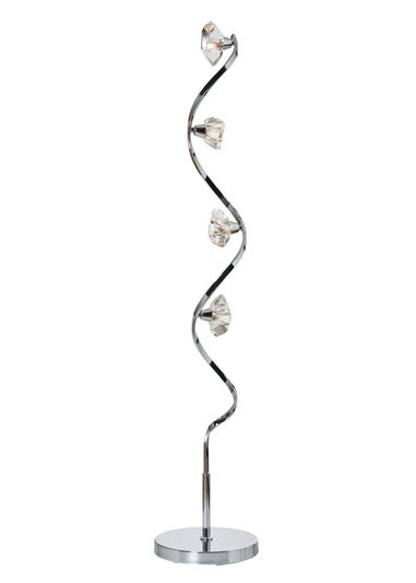 BHS Chrome Bella Twisted 4 Light Floor Lamp (130cm x 26cm)