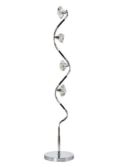 BHS Chrome Bella Twisted 4 Light Floor Lamp (130cm x 26cm)