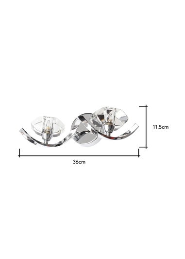 BHS Chrome Bella Twisted Wall 2 Light (12cm x 36cm)