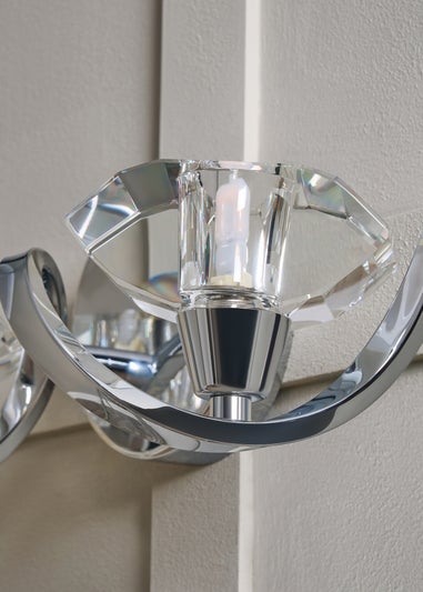 BHS Chrome Bella Twisted Wall 2 Light (12cm x 36cm)