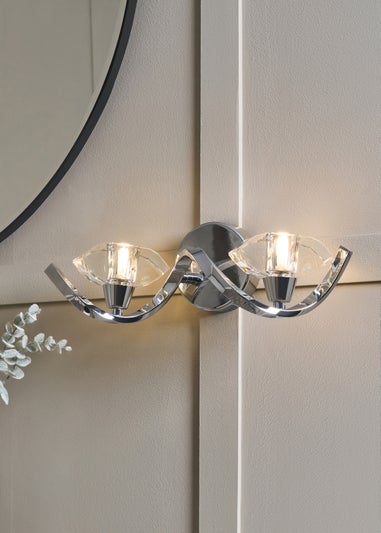 BHS Chrome Bella Twisted Wall 2 Light (12cm x 36cm)