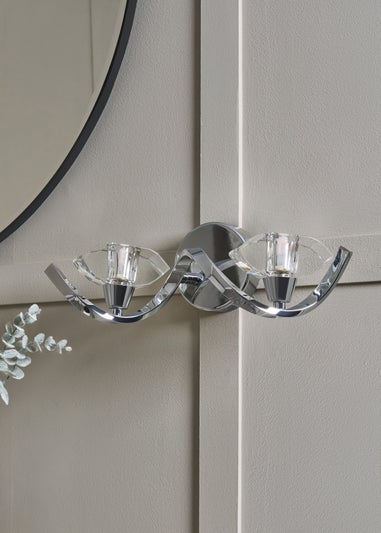 BHS Chrome Bella Twisted Wall 2 Light (12cm x 36cm)