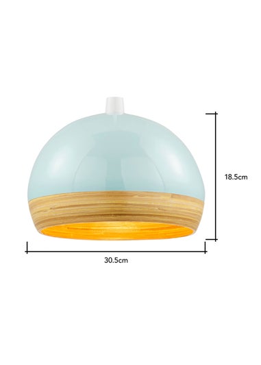 BHS Blue Bamboo Dome Easyfit Shade (19cm x 31cm)