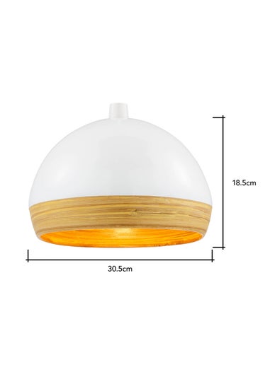 BHS White Bamboo Dome Easyfit Shade (19cm x 31cm)