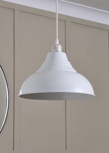 BHS White Metal Dome Easyfit Shade (17cm x 30cm)