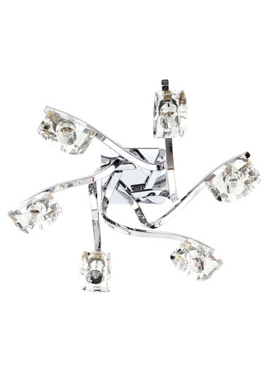 BHS Chrome Bella Flush Ceiling 6 Light (15cm x 47cm)