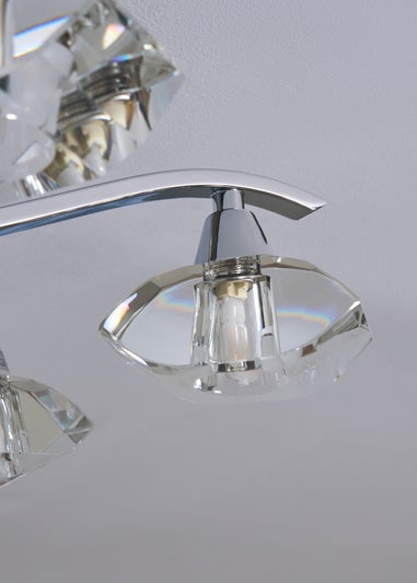 BHS Chrome Bella Flush Ceiling 6 Light (15cm x 47cm)