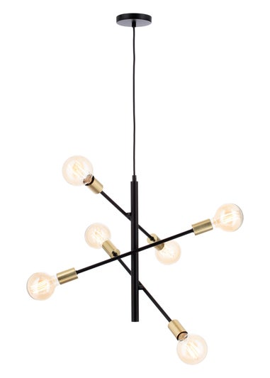 BHS Black Calvet Ceiling 6 Light (67-117cm x 48cm)