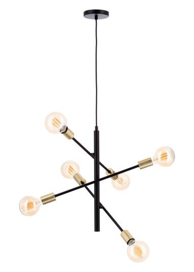 BHS Black Calvet Ceiling 6 Light (67-117cm x 48cm)