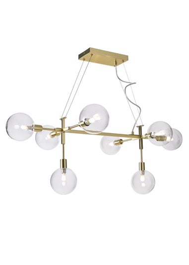 BHS Antique Brass Hennock 8 Light Diner Ceiling Pendant (60-98cm x 97cm)