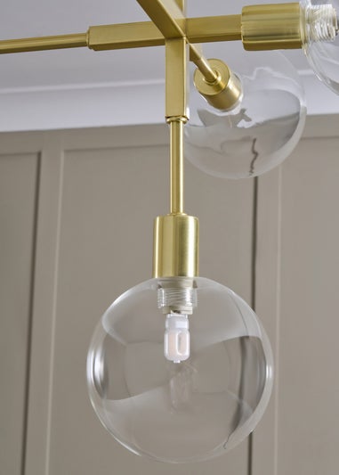 BHS Antique Brass Hennock 8 Light Diner Ceiling Pendant (60-98cm x 97cm)