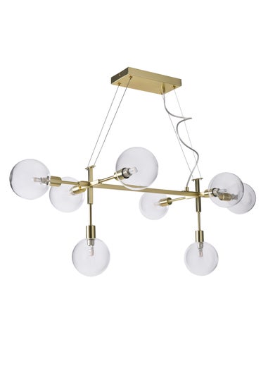 BHS Antique Brass Hennock 8 Light Diner Ceiling Pendant (60-98cm x 97cm)