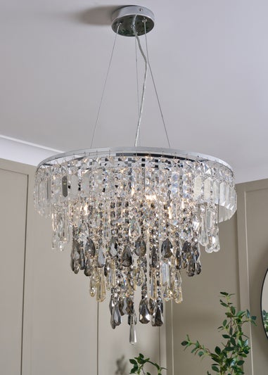 BHS Chrome Jennifer Pendant Light (86cm x 50cm)