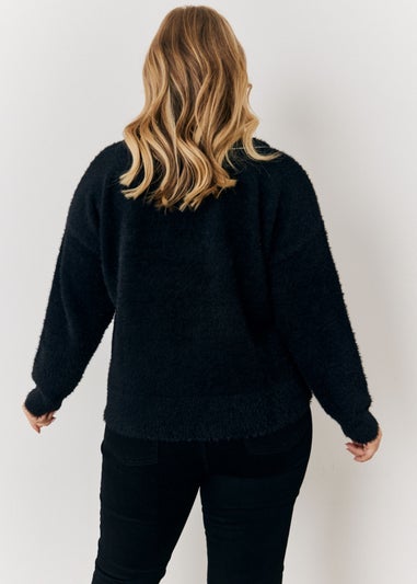 In The Style Jac Jossa Black Embellished Bow Jumper