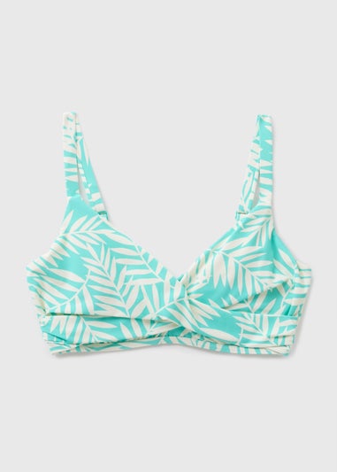 DD+ Blue Leaf Bikini Top