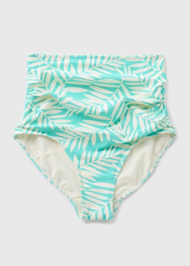 Turquoise Leaf Shapewear Bikini Bottoms