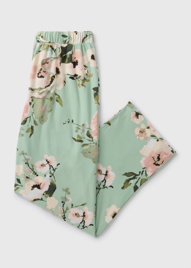 Sage Green Floral Soft Touch Pyjama Bottoms