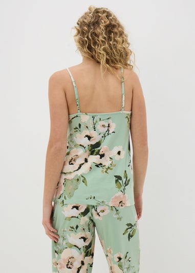 Sage Green Floral Soft Touch Pyjama Cami Top