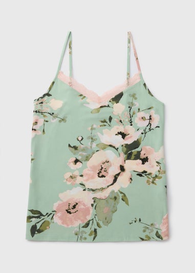 Sage Green Floral Soft Touch Pyjama Cami Top