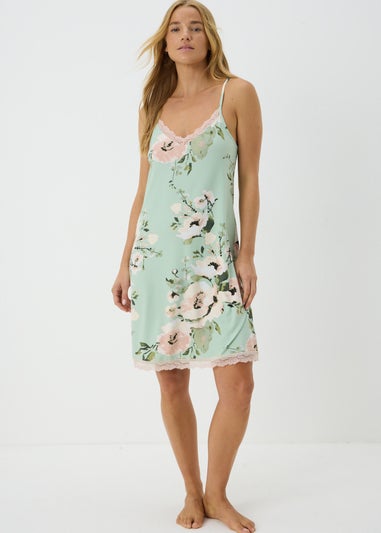 Sage Green Floral Chemise Nightie