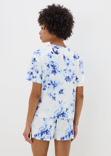 Blue Floral Shorts Pyjama Set