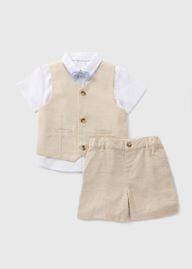 3 Piece Boys Stone Waistcoat Set (1-7yrs)