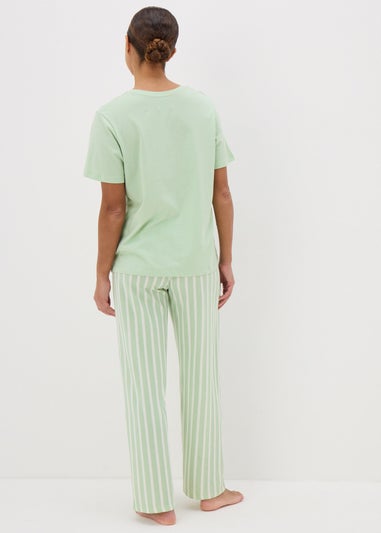 Sage Green Stripe Pyjama Bottoms