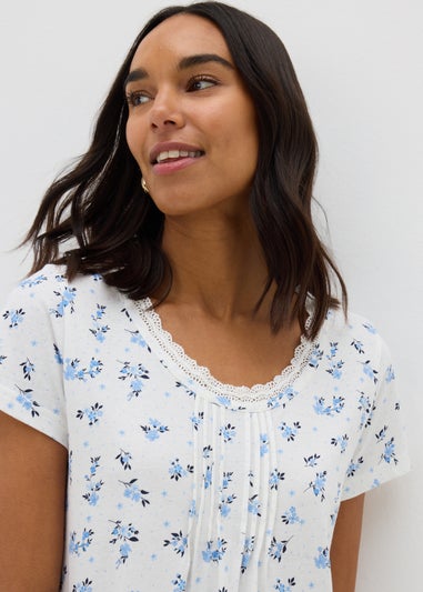 White Ditsy Floral Nightie