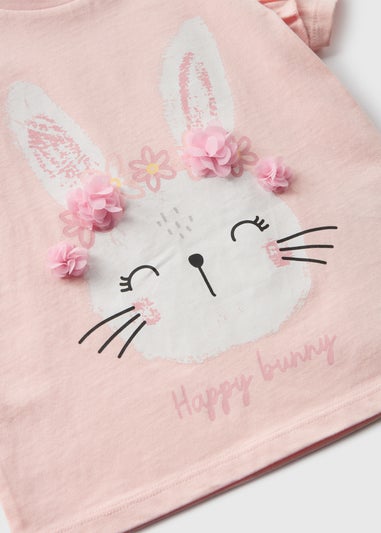 Girls Pink Easter Bunny T-Shirt (1-7yrs)