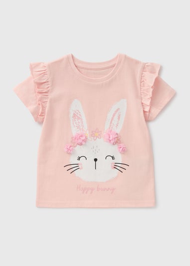 Girls Pink Easter Bunny T-Shirt (1-7yrs)