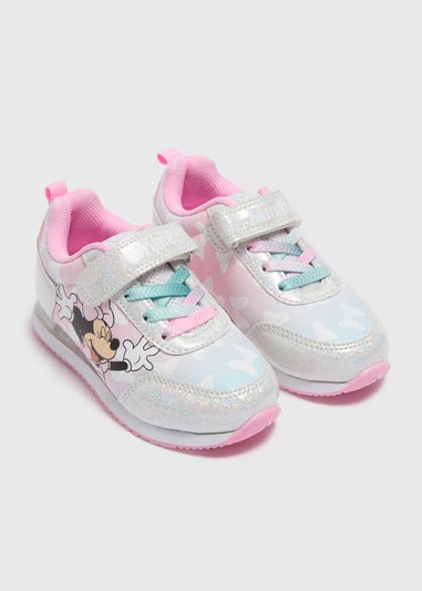 Girls Minnie Mouse Pink Light Up Trainers (Younger 4-12)