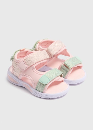 Girls Pink Light Up Sandals (Younger 4-12)