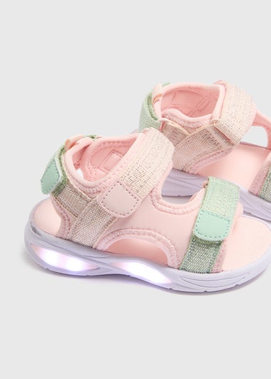 Girls Pink Light Up Sandals (Younger 4-12)