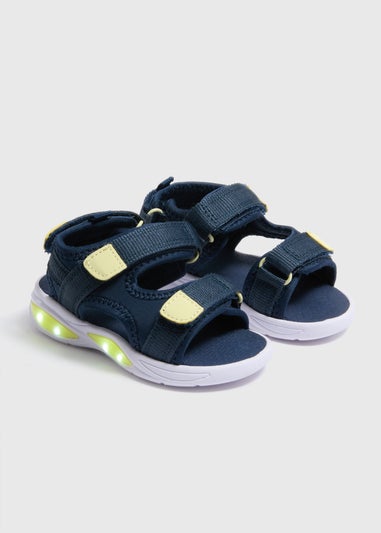 Boys Navy Light Up Sandals (Younger 4-12)