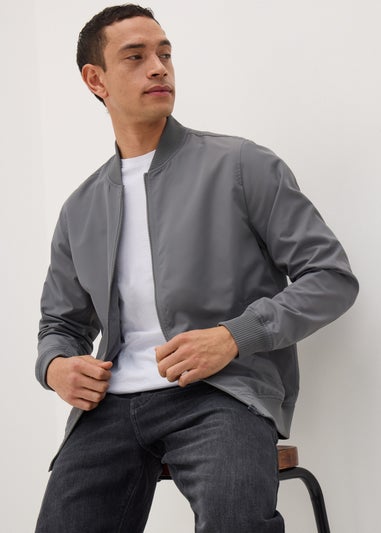 Grey Lightweight Bomber Jacket