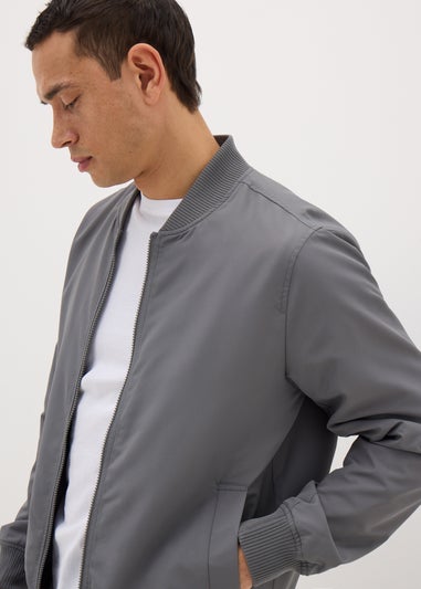 Grey Lightweight Bomber Jacket