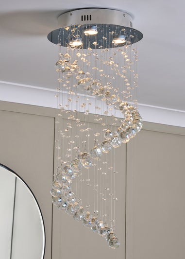 BHS Chrome Abyss Ceiling Light (80 x 35cm)