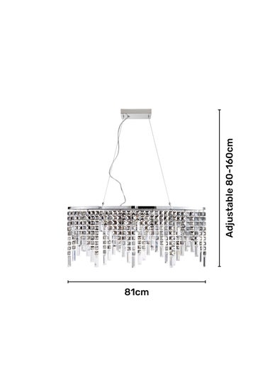 BHS Chrome Esme Diner Pendant (80-160cm x 81cm)