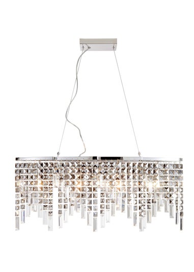 BHS Chrome Esme Diner Pendant (80-160cm x 81cm)